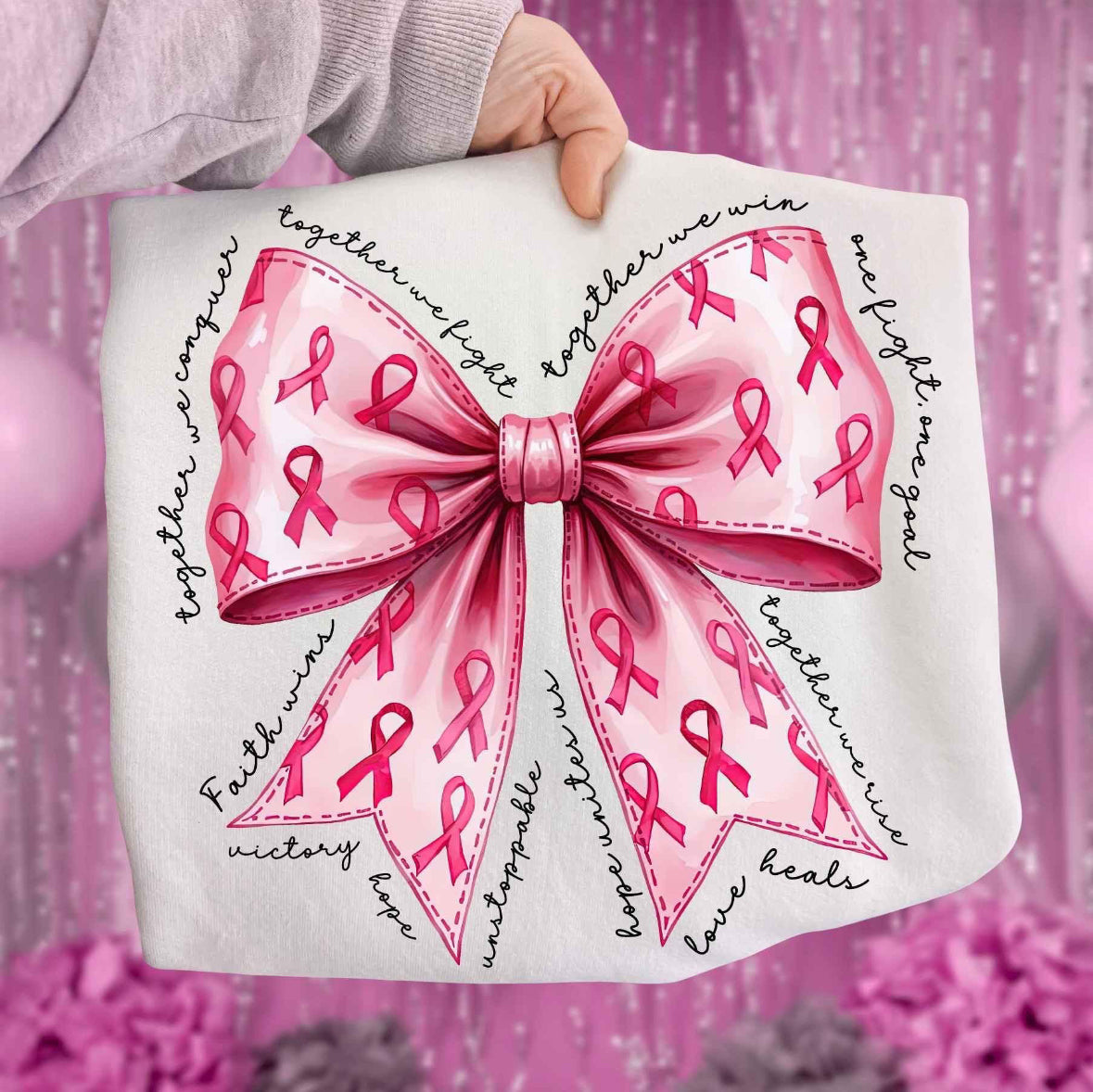 Ribbon Bow Breast Cancer Awareness Tee/Sweatshirt/Hoodie