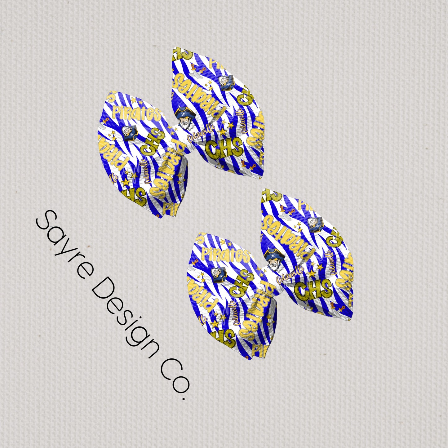 Cedarville Pirates Zebra Bows