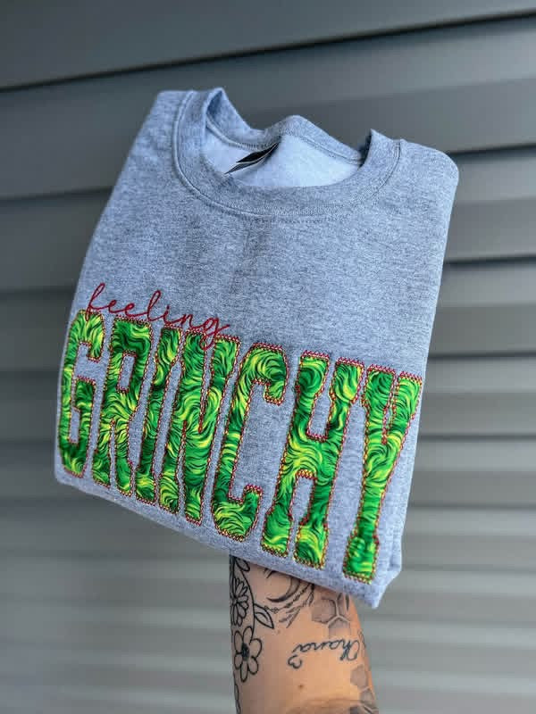 Green Guy Feeling Furry Embroidered Crewneck- Closes 10/18!