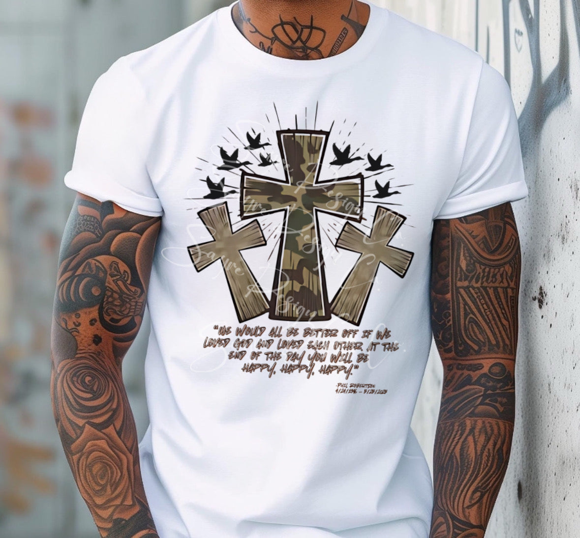3 Crosses Loved Each Other Tee-Adult