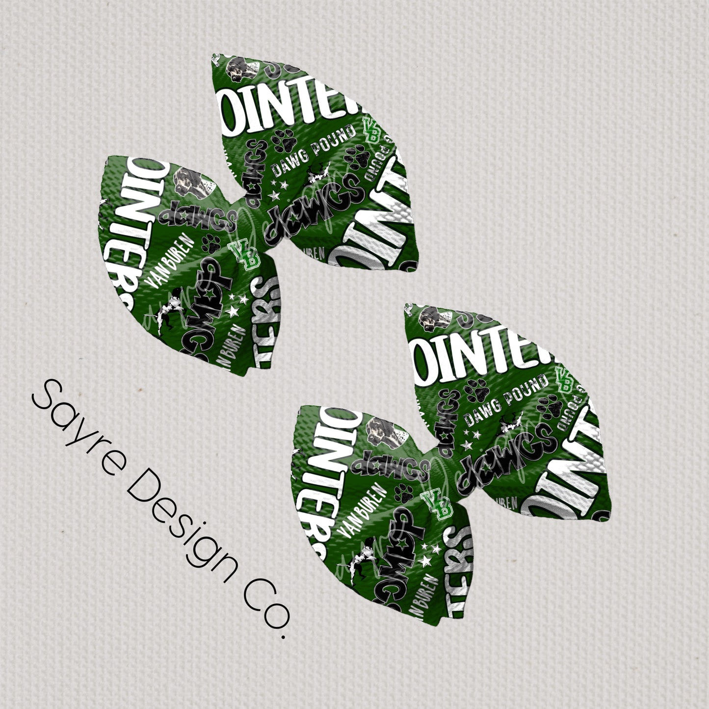 Van Buren Pointers Green Bows