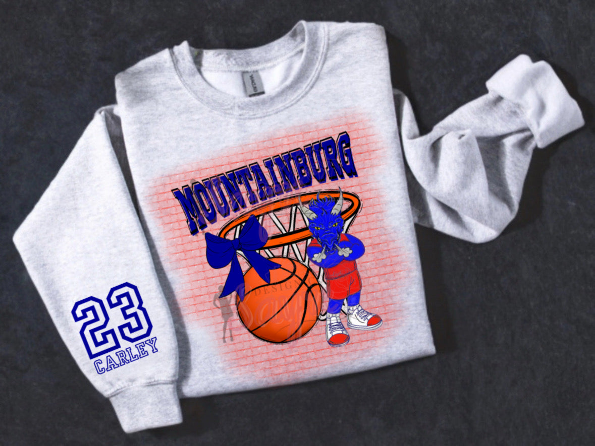 Customizable Team/Name Basketball Girls Crewneck