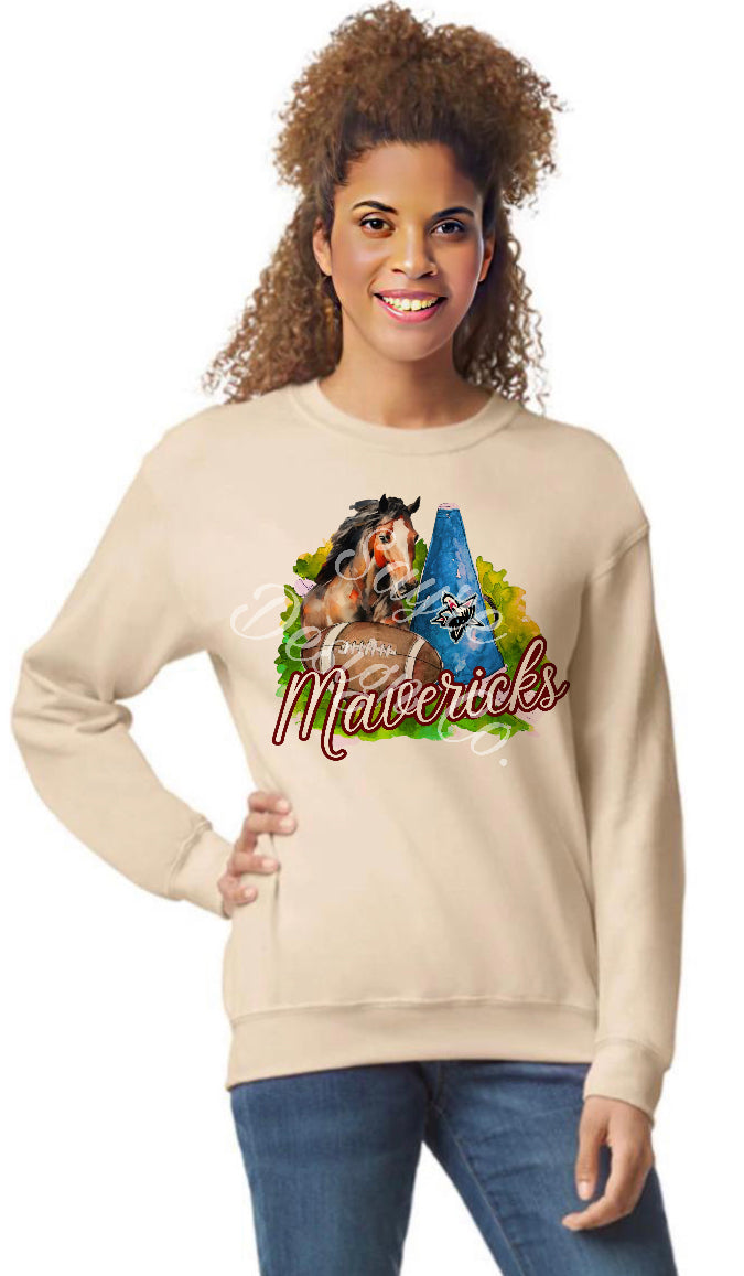 Fort Smith Southside Mavericks Mustang Painted Football/Cheer Shirt/Sweatshirt- Adult