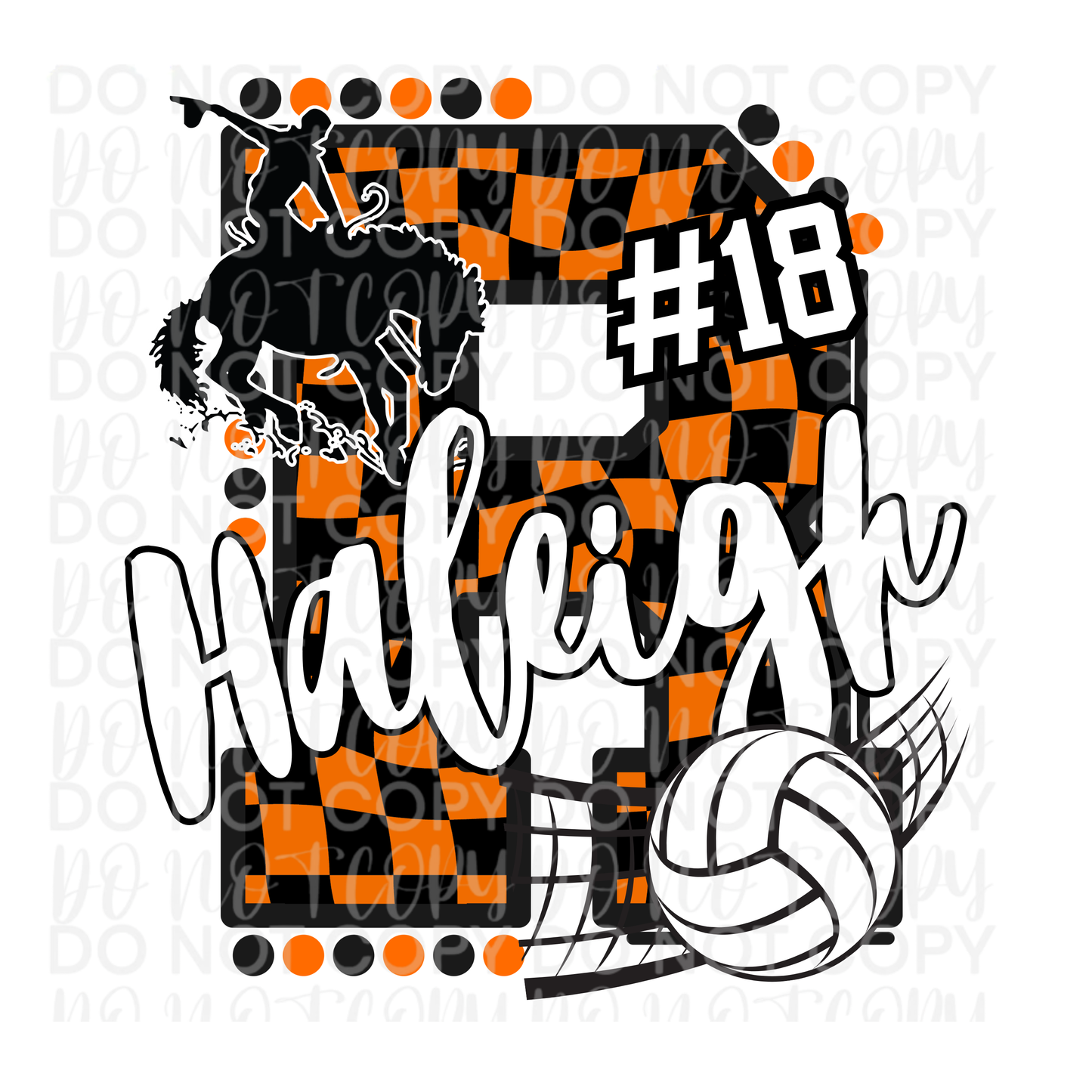 Customizable Volleyball Checkered Letter Shirt/Long Sleeve/Crewneck/Hoodie