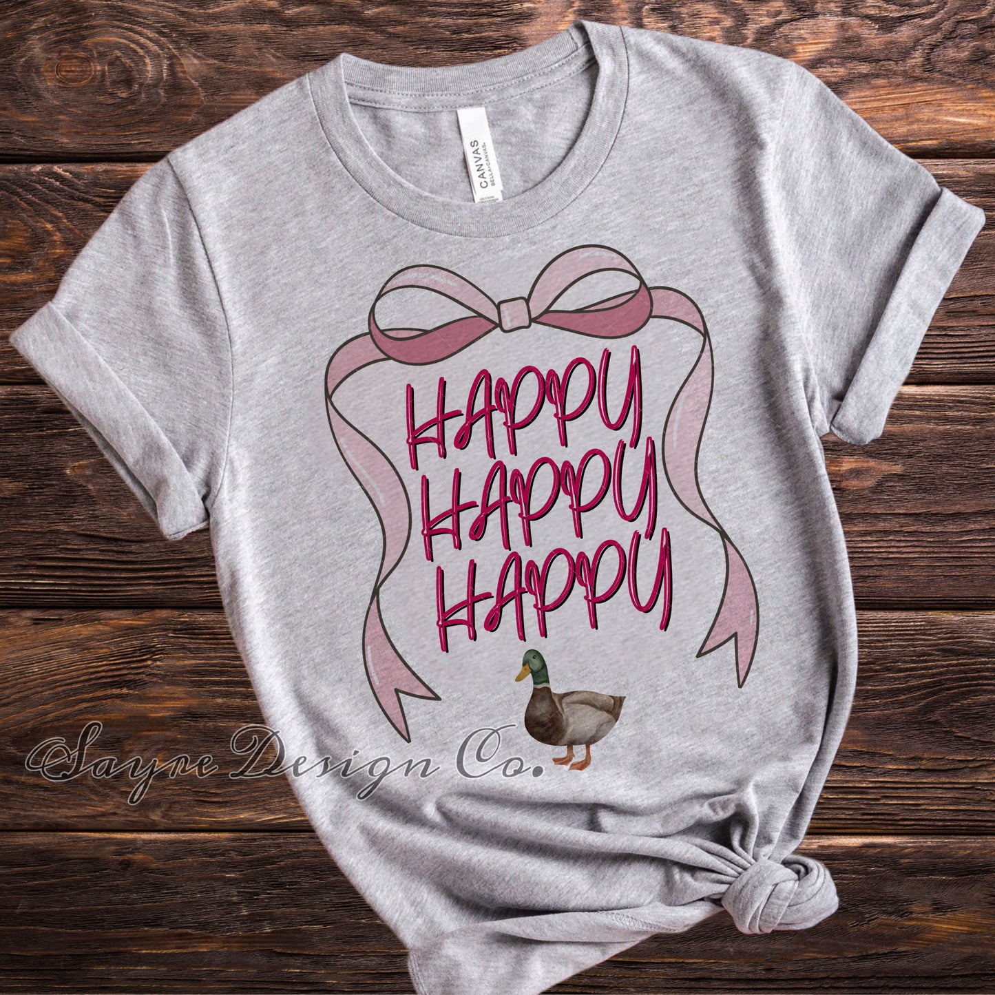 Pink Happy Happy Happy Tee-Adult