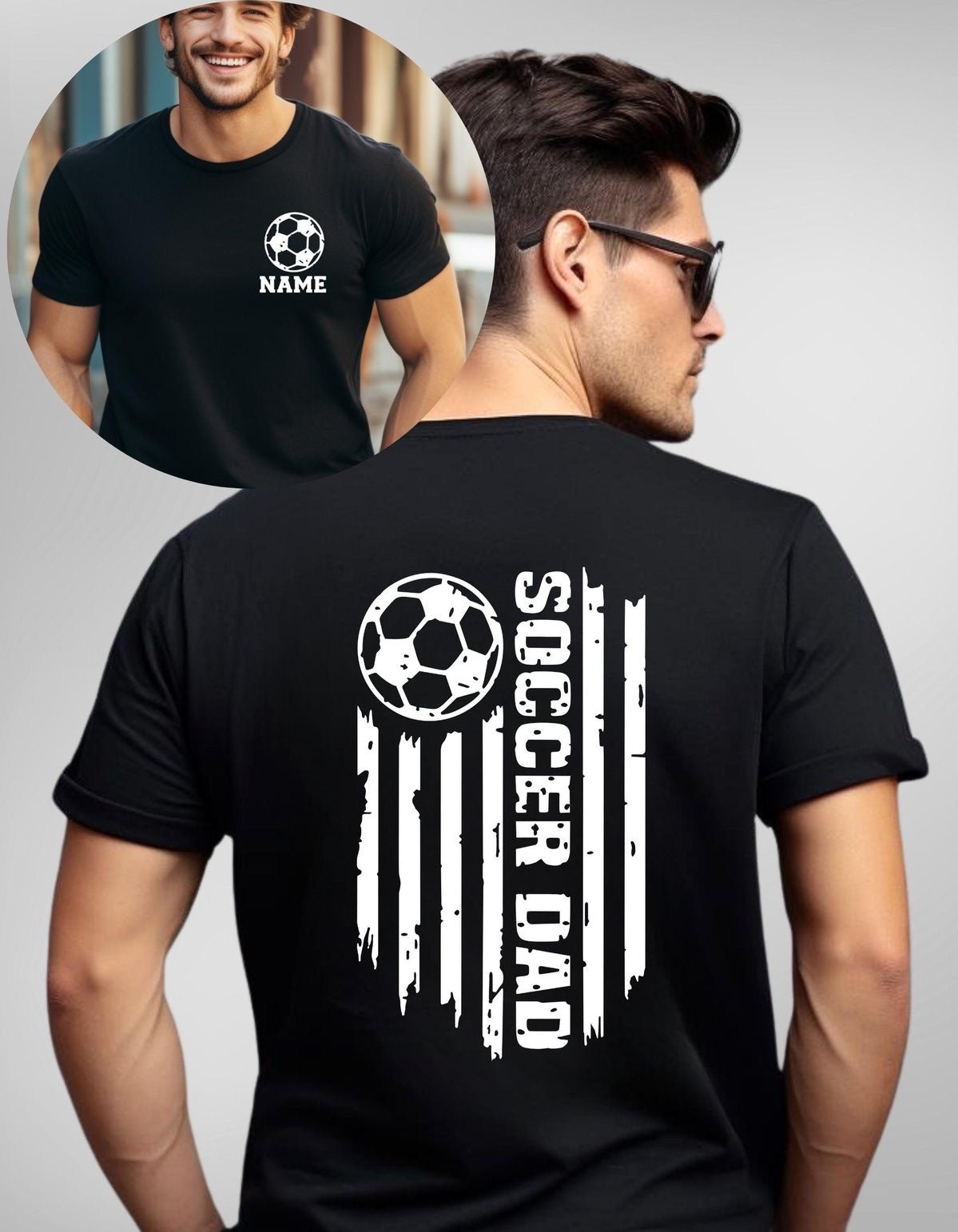 Customizable Soccer Dad Flag Shirt/Long Sleeve/Crewneck/Hoodie