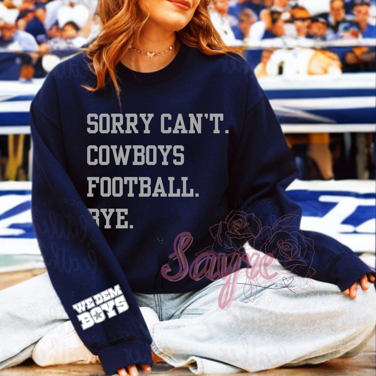 Customizable NFL Can’t Team Football Bye Crewneck