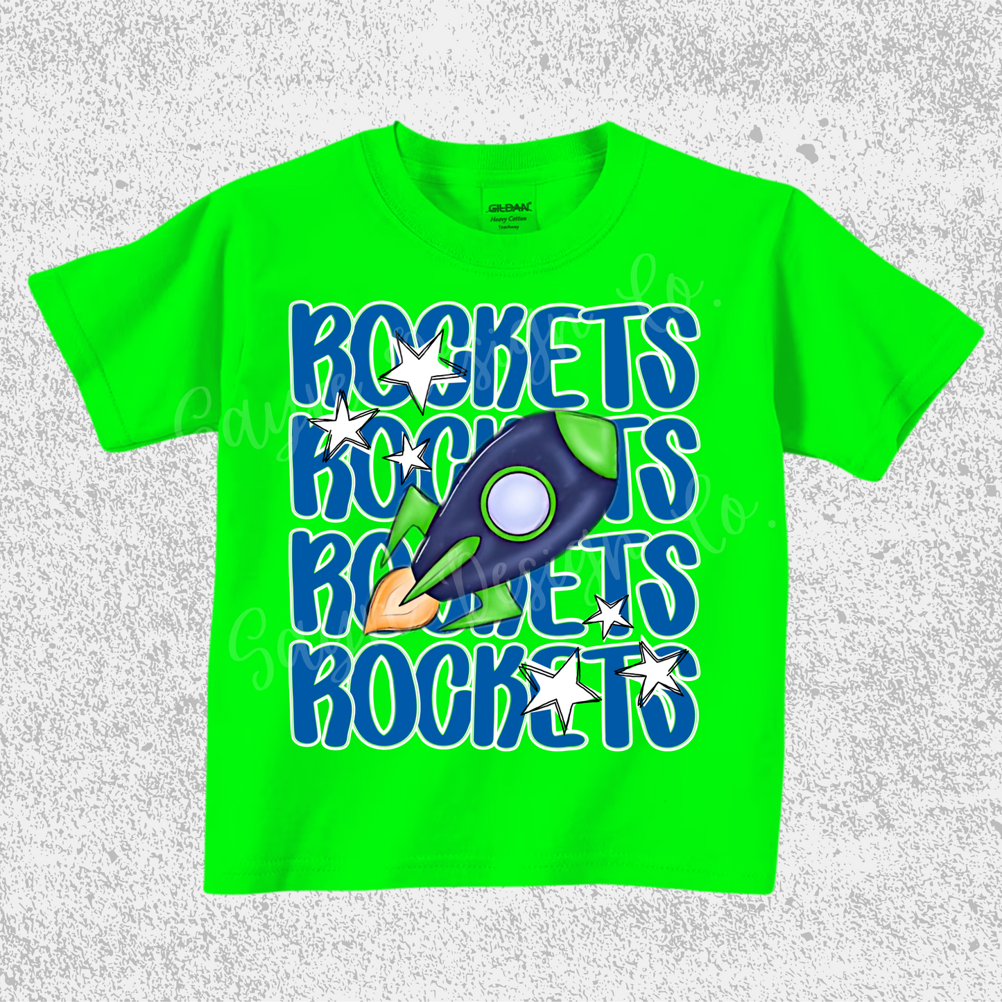 Van Buren Rena Rockets Stacked Tee Youth