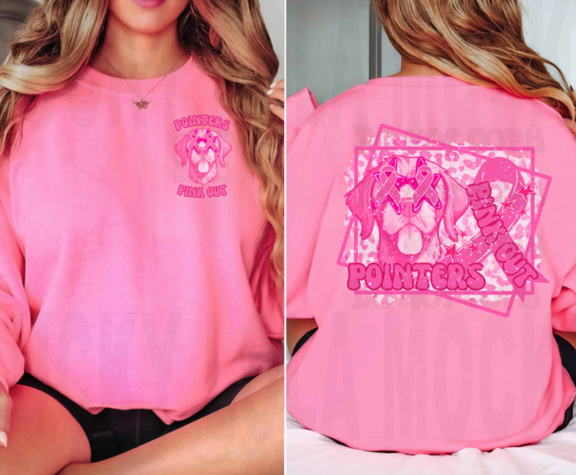 Mascot GLITTER DTF Pink Out Retro Shirt/Long Sleeve/Crewneck
