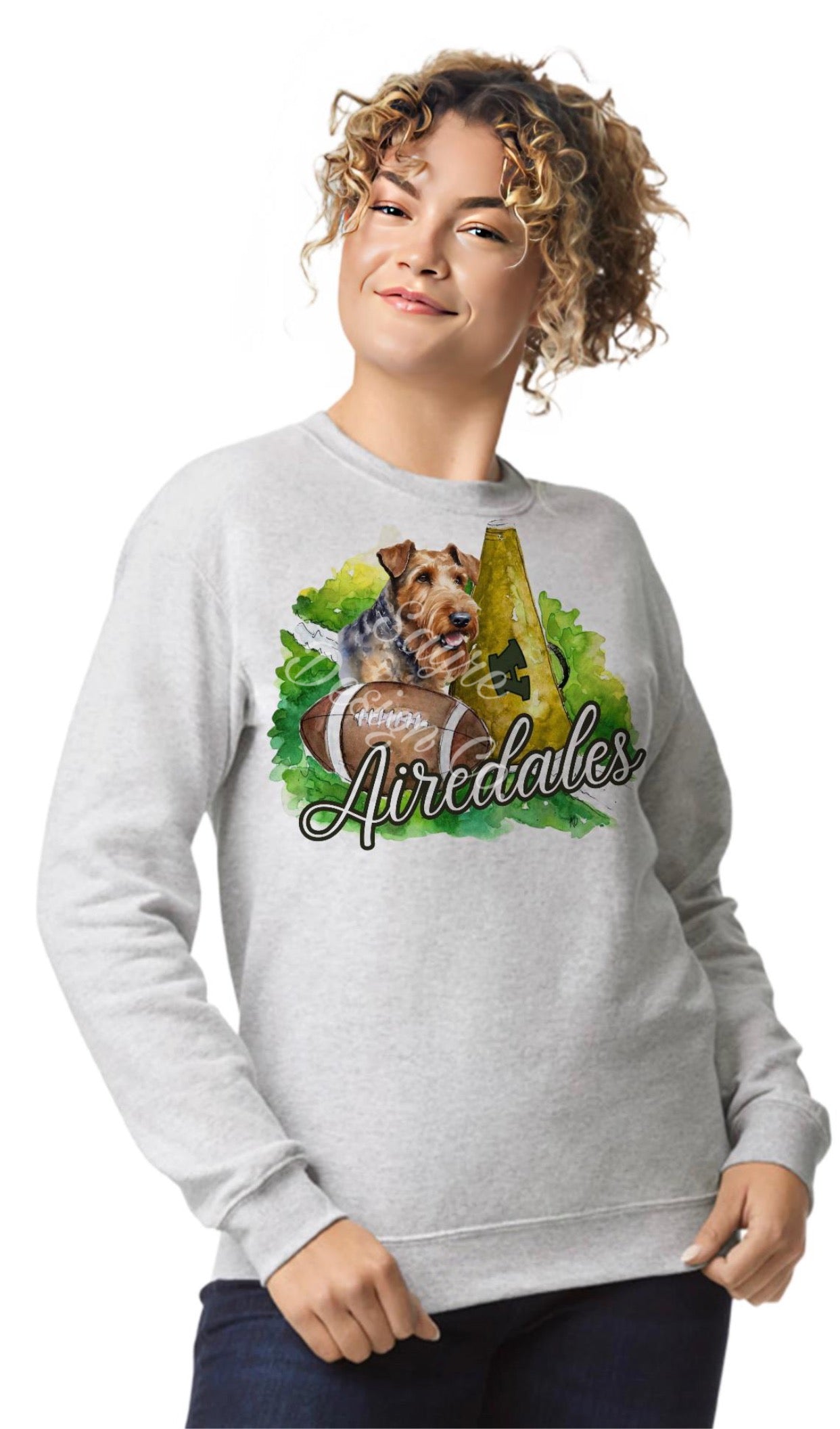 Alma Airedales Painted Football/Cheer Shirt/Sweatshirt- Adult