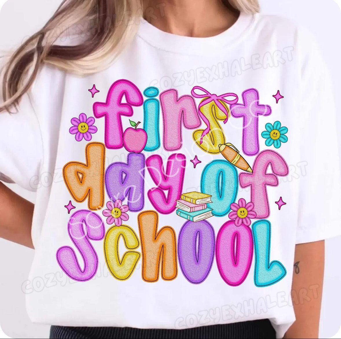 Neon First Day of School Tee Toddler/Youth
