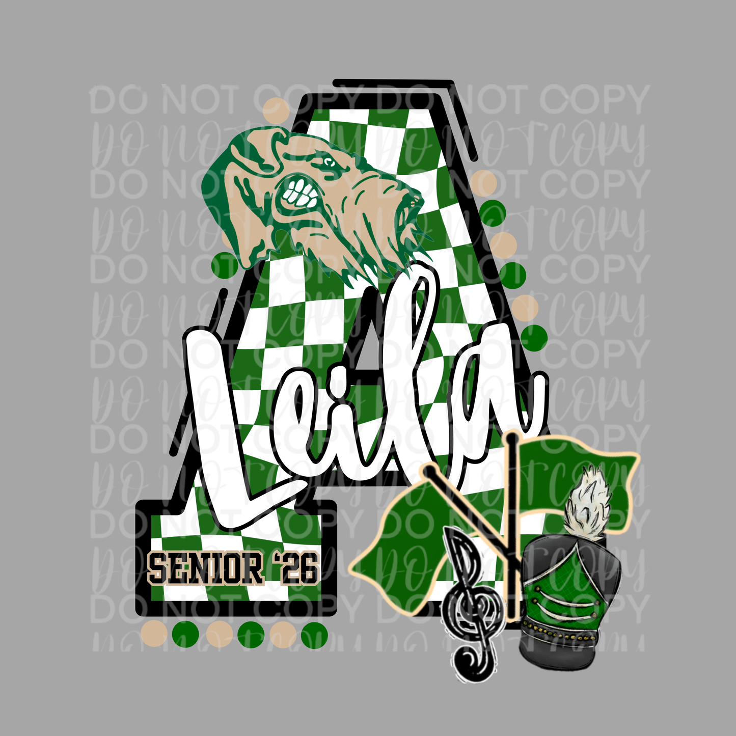 Customizable Senior Color Guard Checkered Letter Shirt/Long Sleeve/Crewneck/Hoodie