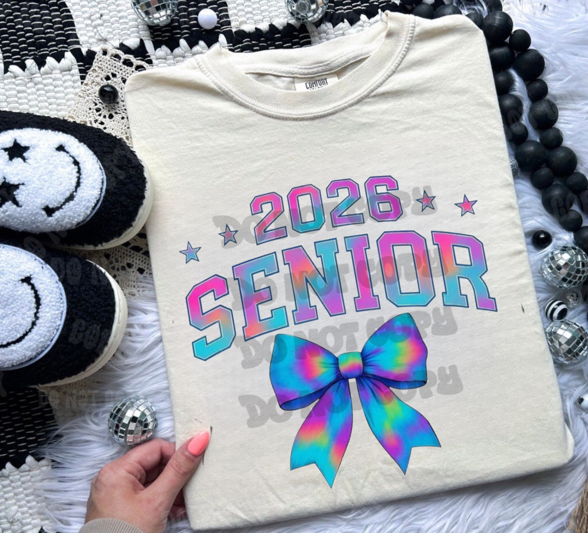 Tie-dye Senior Bow Tee/Sweatshirt/Hoodie