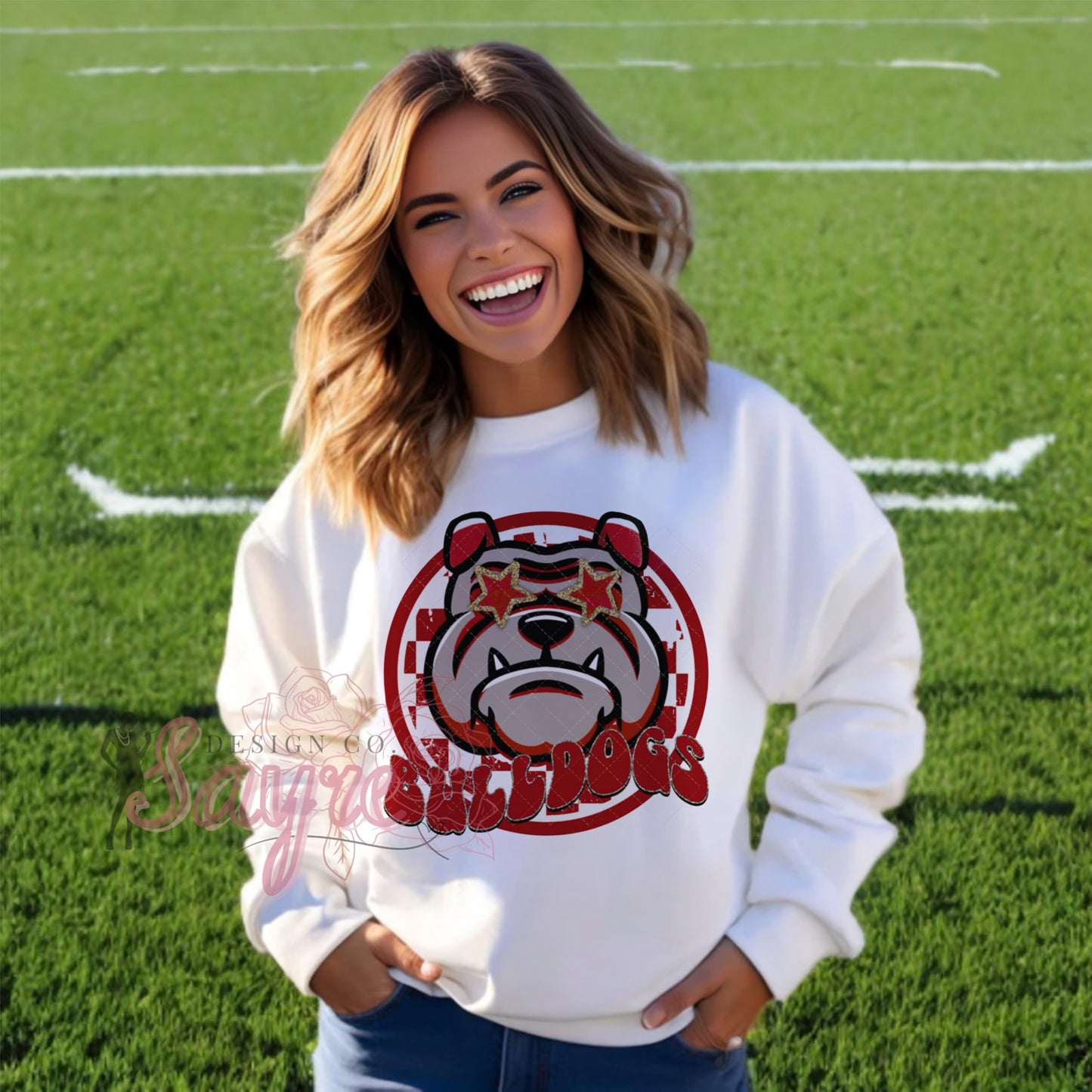 Retro Bulldog-Red Shirt/Long Sleeve/Crewneck/Hoodie