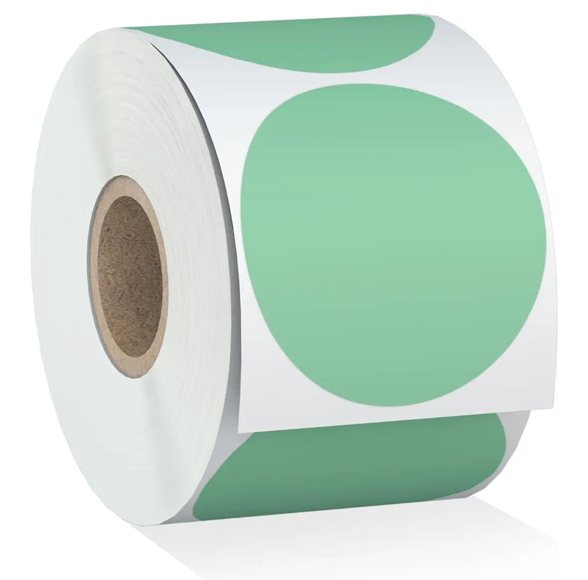 2" Round Spring Green Matte Thermal Stickers
