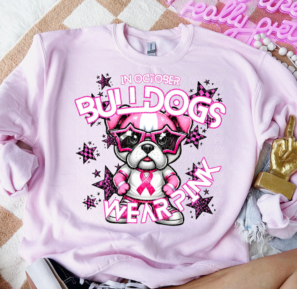 Team Customizable In October Mascot Wear Pink Tee/Sweatshirt