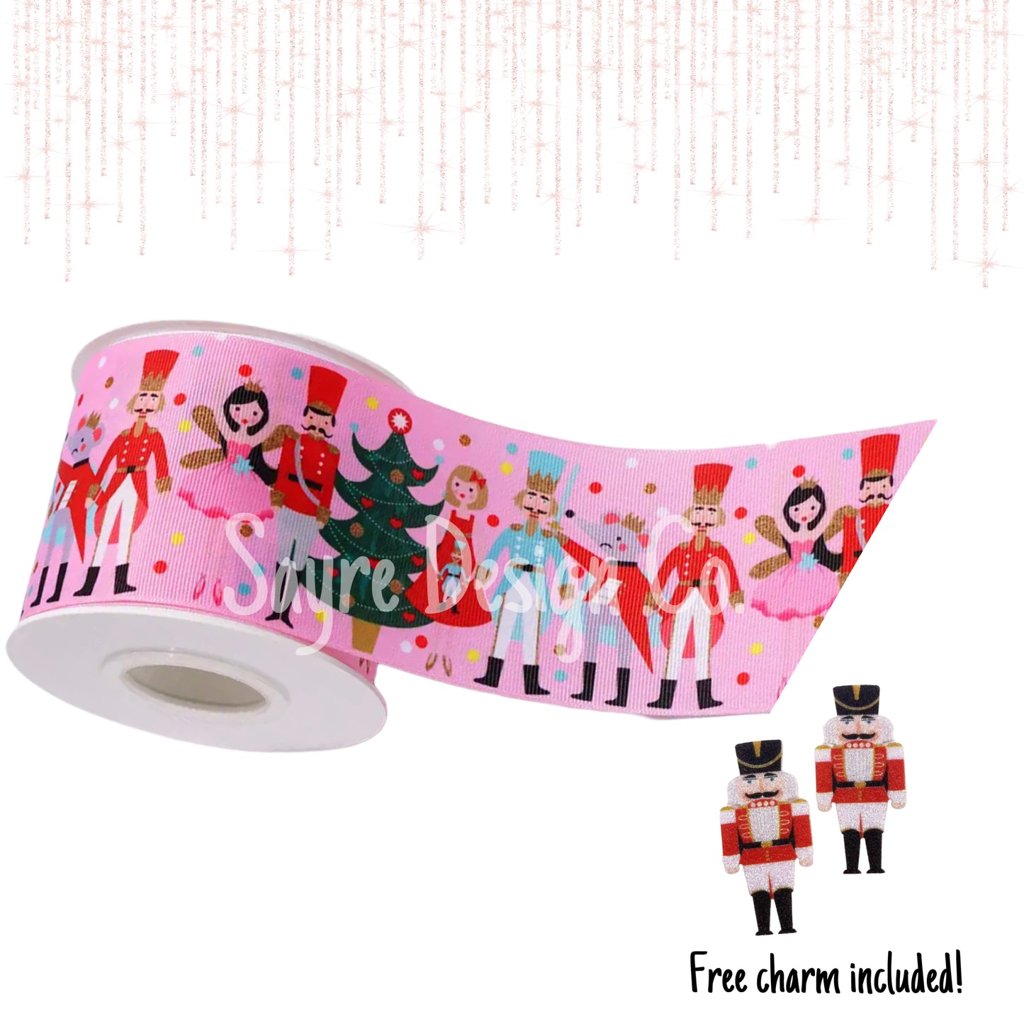 Pink with Red Nutcracker Center Big Bow