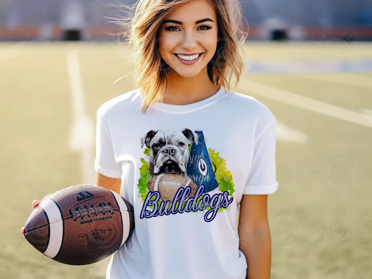 Greenwood Bulldogs Painted Football/Cheer Shirt/Sweatshirt- Adult