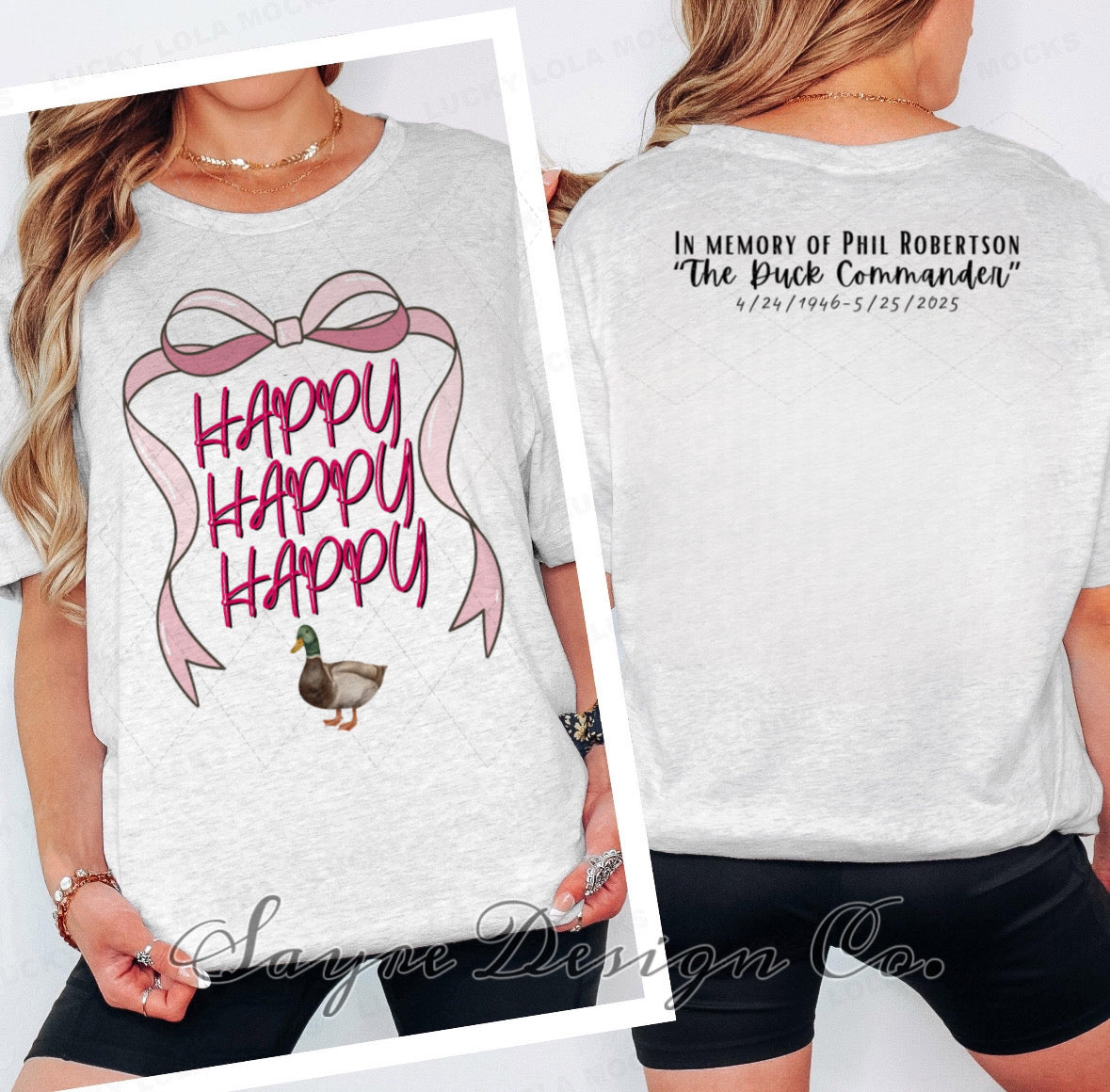 Pink Happy Happy Happy Tee-Adult