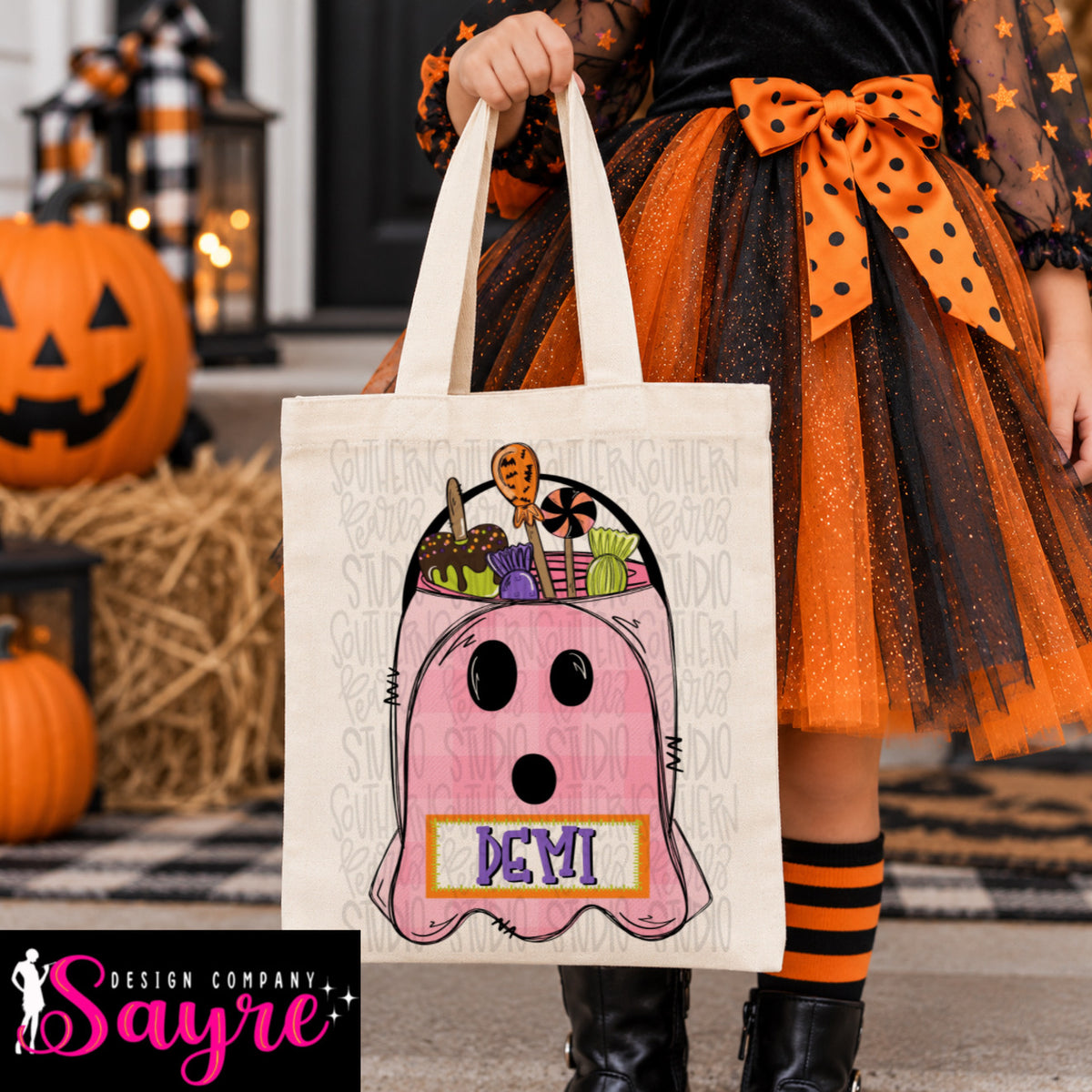 Custom Girl Ghost Bucket Boo Bag- Closes 10/25!