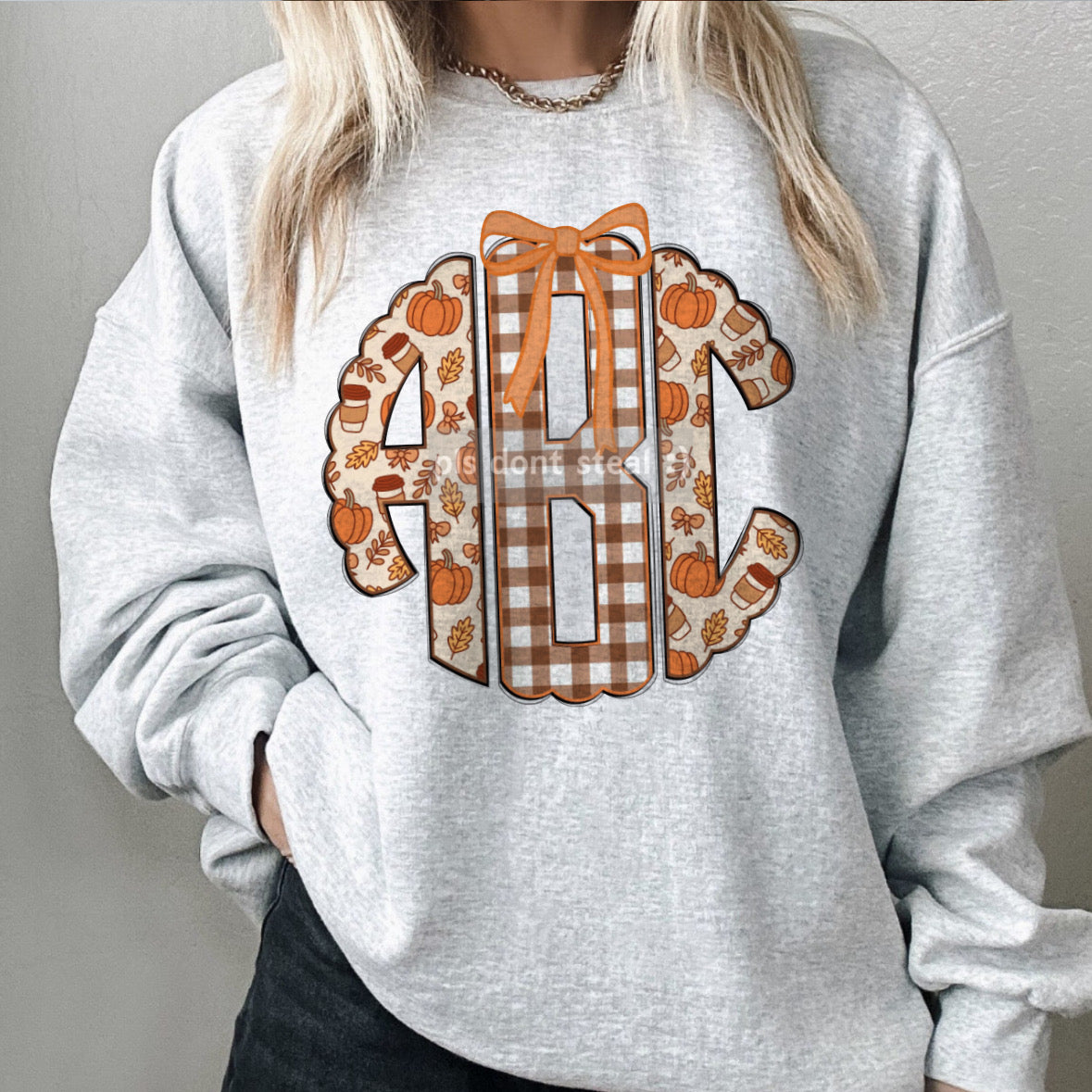 Custom Fall Monogram Bow Shirt/Sweatshirt