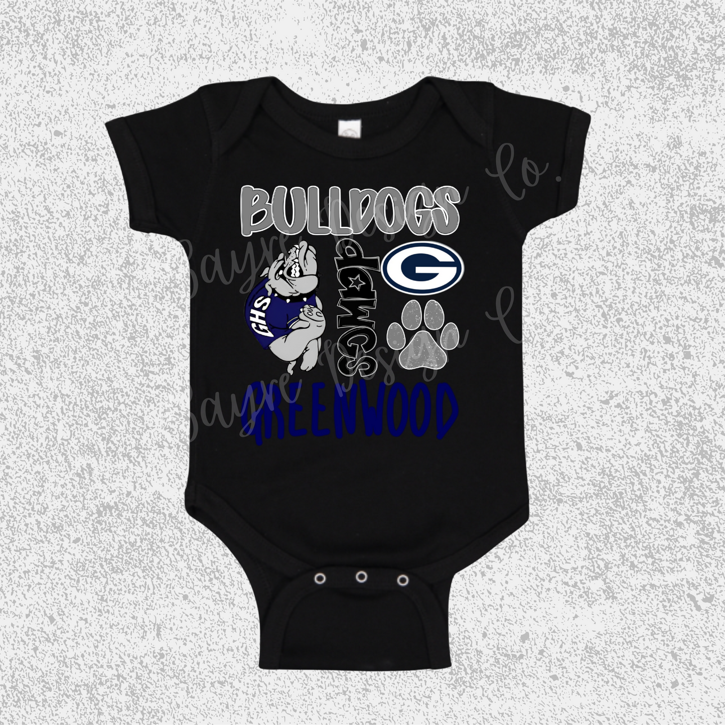 Greenwood Bulldogs Collage Onesie