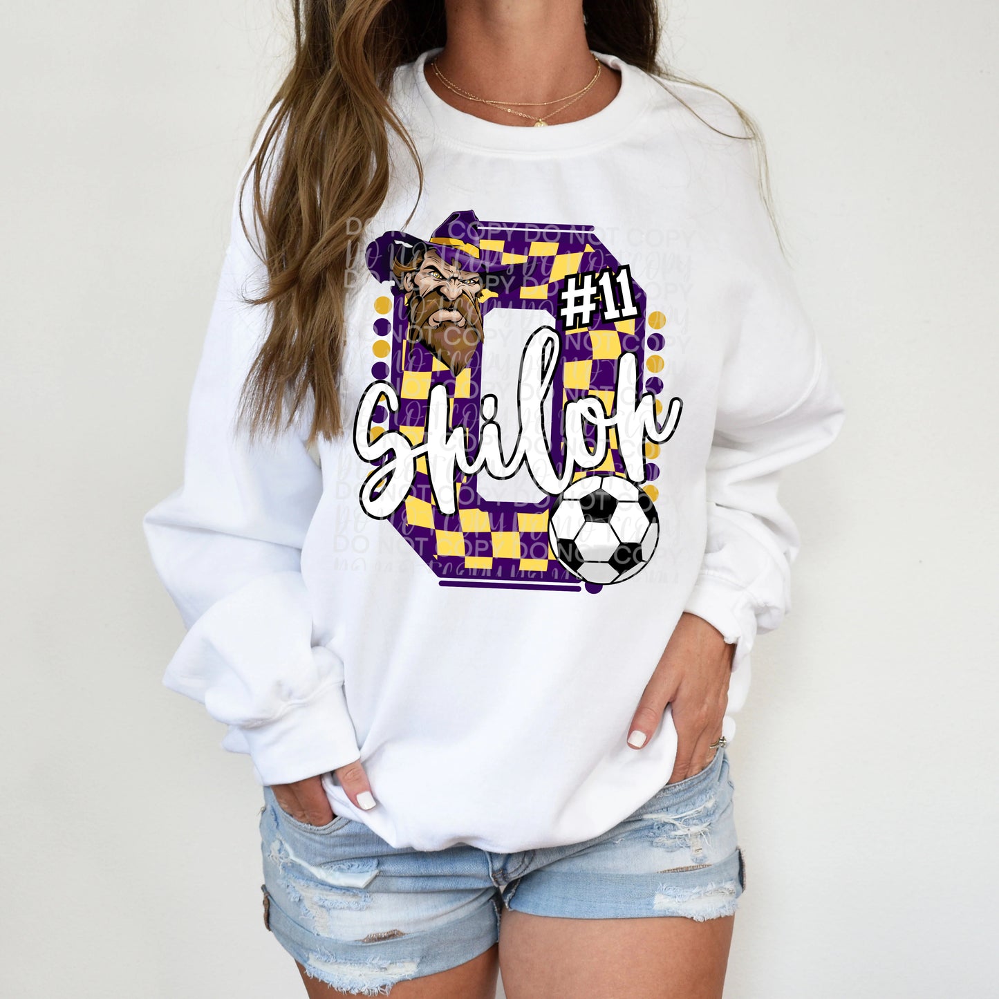 Customizable Soccer Checkered Letter Shirt/Long Sleeve/Crewneck/Hoodie