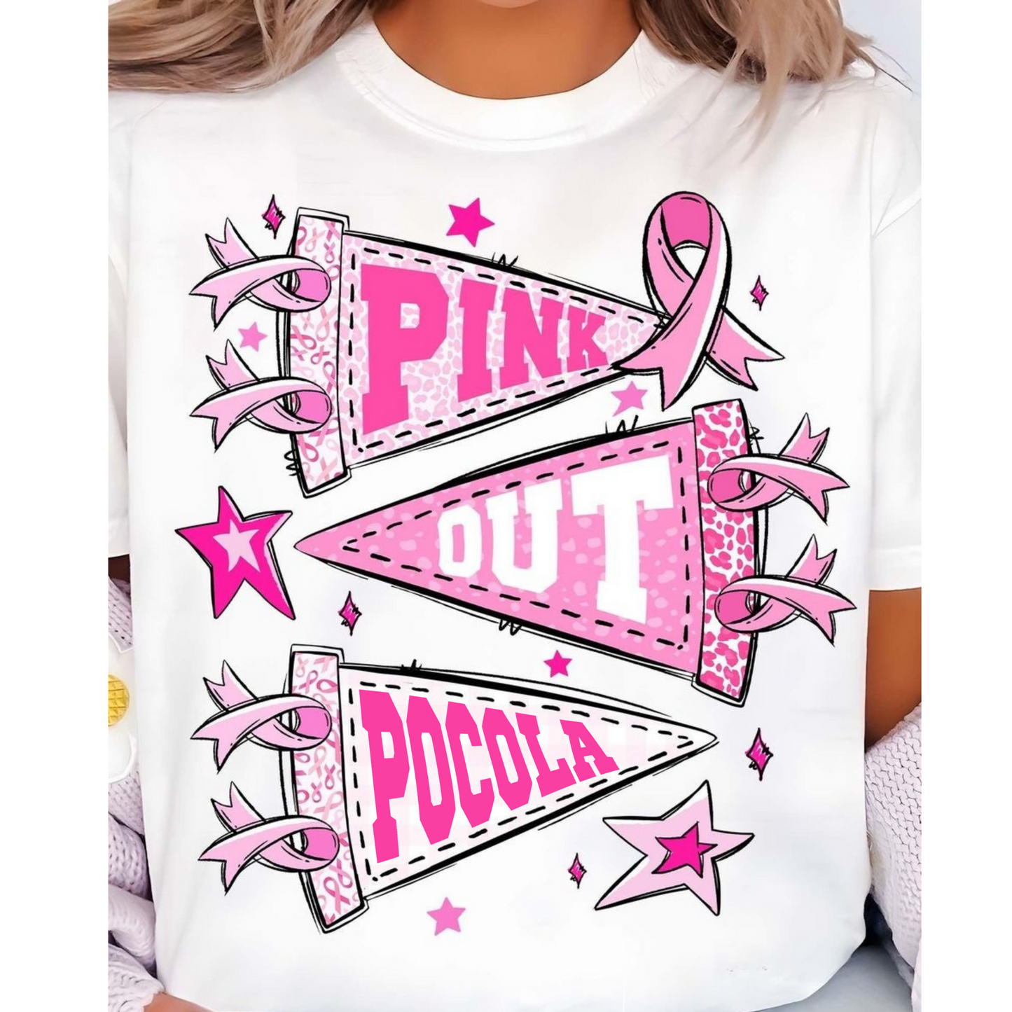 School/Team Customizable Pennant Pink Out Tee/Sweatshirt/Hoodie