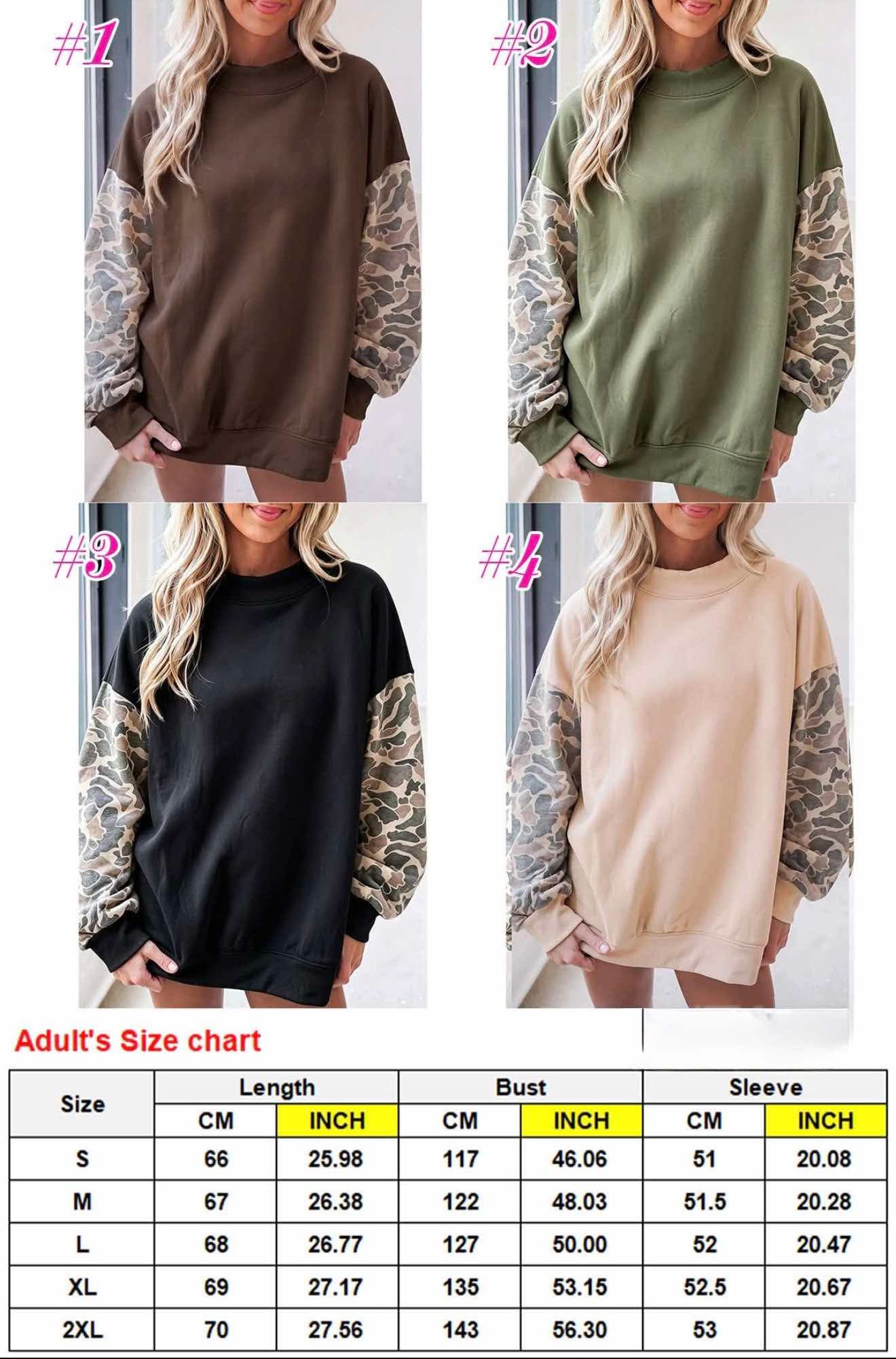 Camo Cozy Sweatshirts *Multiple Colors*- Closes 8/30
