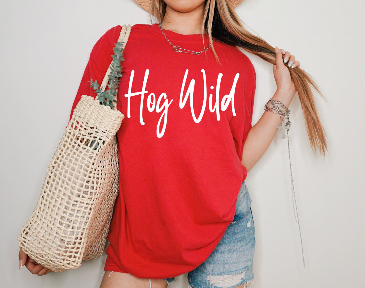 Hog Wild Script Shirt/Long Sleeve/Crewneck/Hood