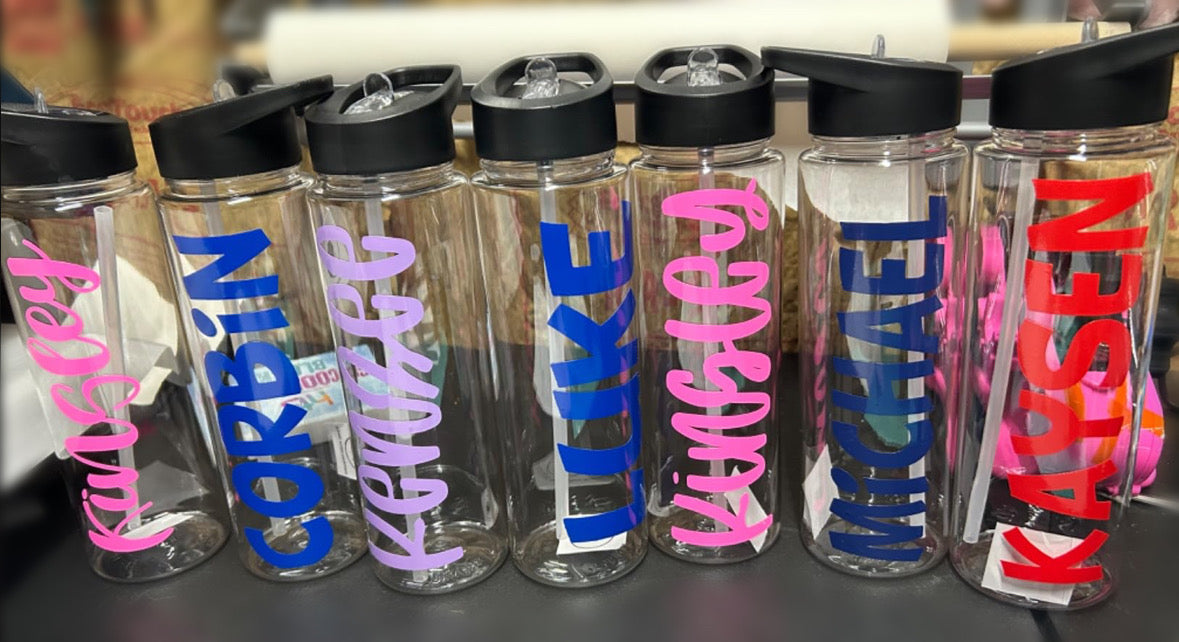 Custom Clear 24 oz Water Bottles Back to School