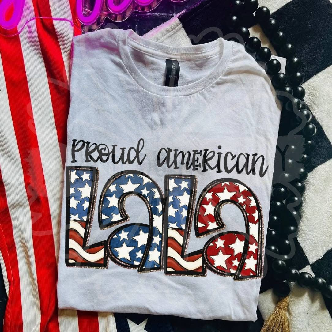 Ash Gray Proud American Lala Tee