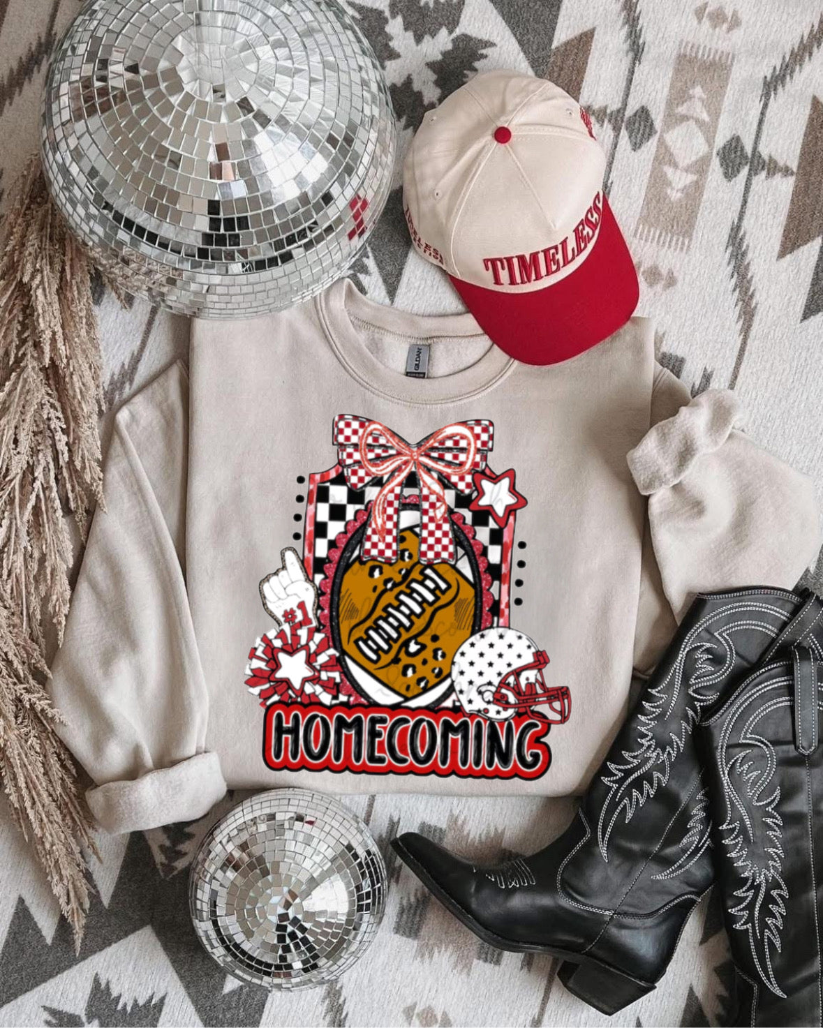 Customizable Color Homecoming Block Coquette Shirt/Long Sleeve/Crewneck/Hoodie