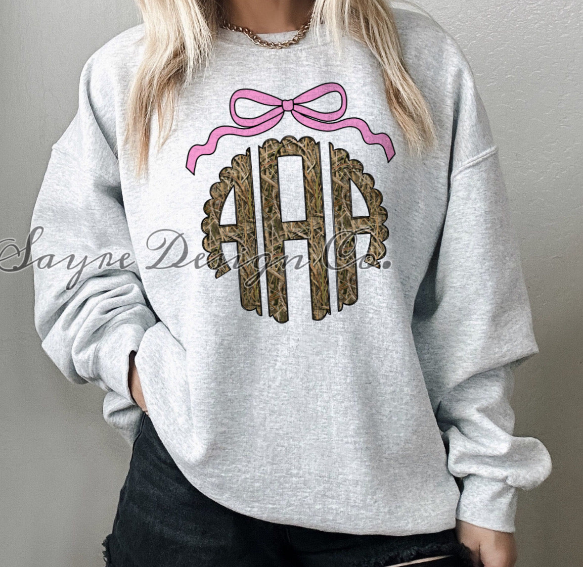 Custom Monogram Duck Camo Tee/Crewneck Sweatshirt-Adult