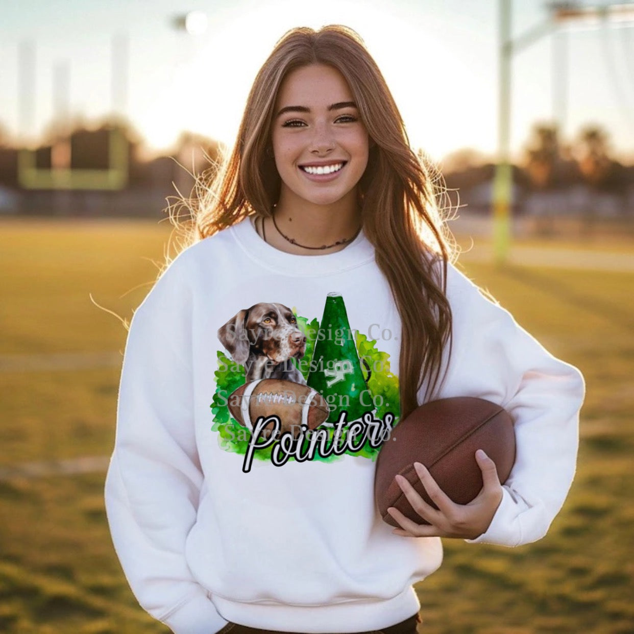 Van Buren Pointers Painted Football/Cheer Shirt/Sweatshirt- Adult