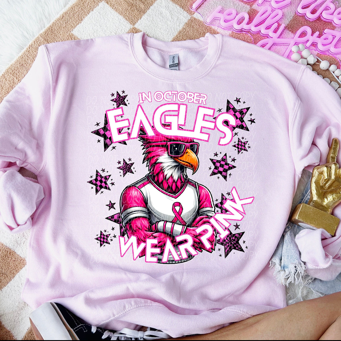 Team Customizable In October Mascot Wear Pink Tee/Sweatshirt