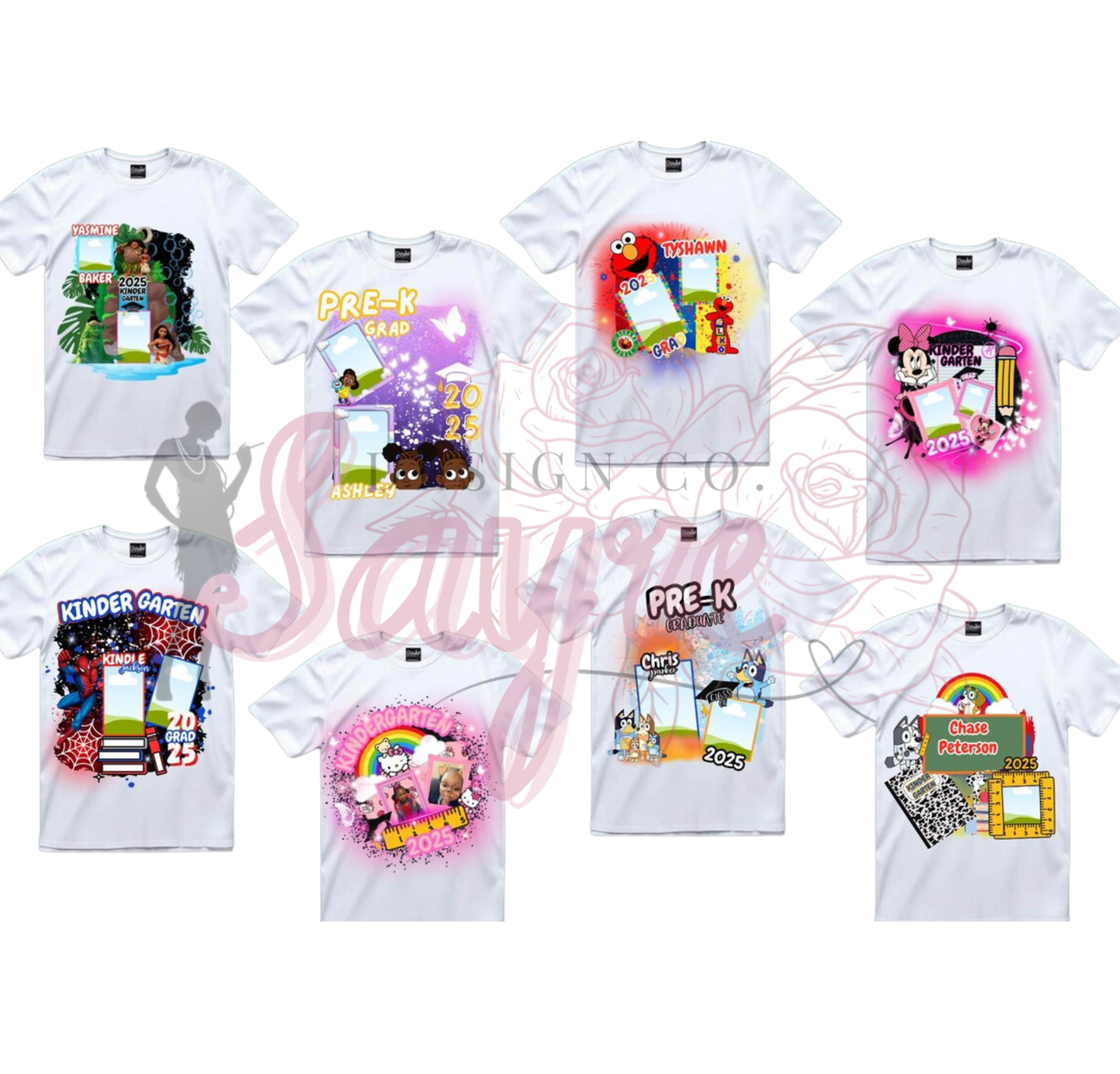 Kids Pre-K and Kindergarten Grad Character Shirts! *Customizable!*