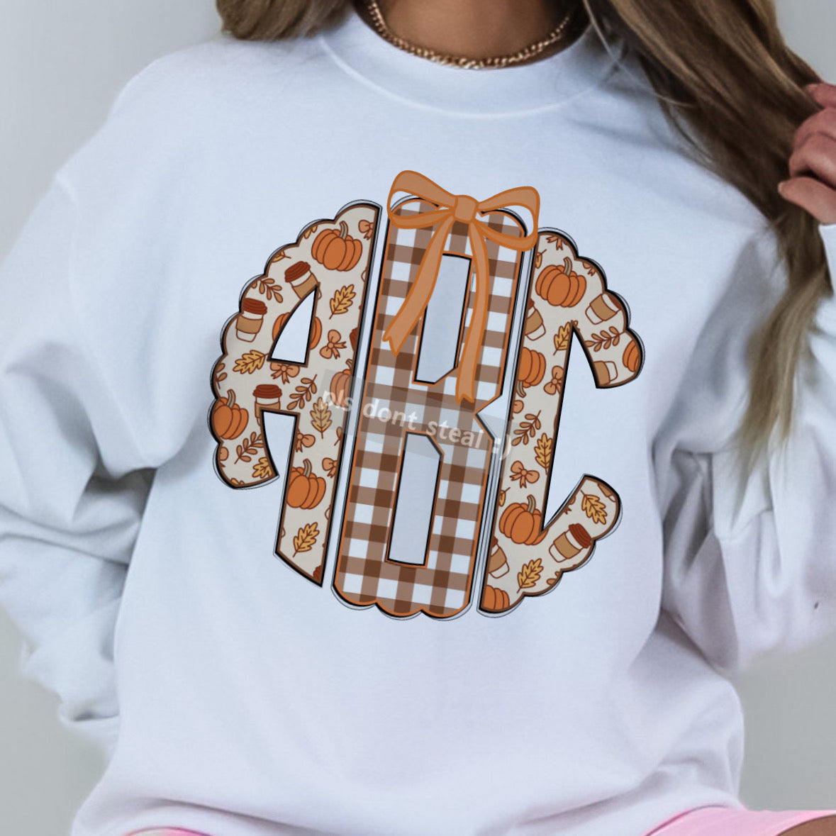 Custom Fall Monogram Bow Shirt/Sweatshirt