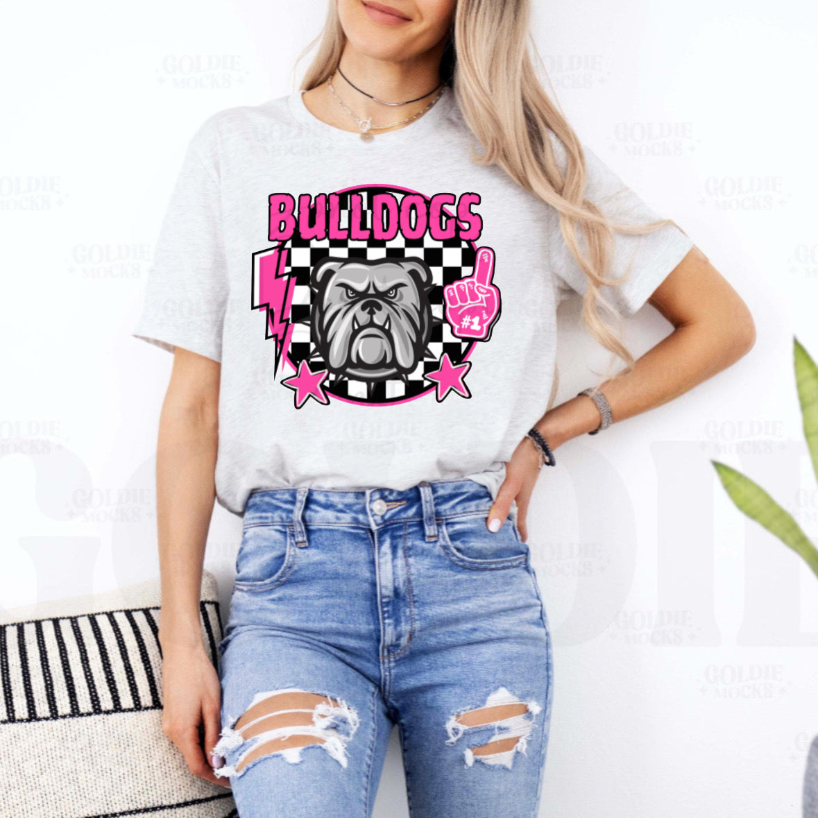Team Customizable Checkered Round Pink Out Tee/Sweatshirt/Hoodie