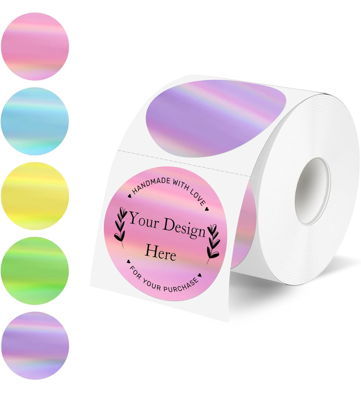 2" Round Spring Mix Holographic Thermal Stickers