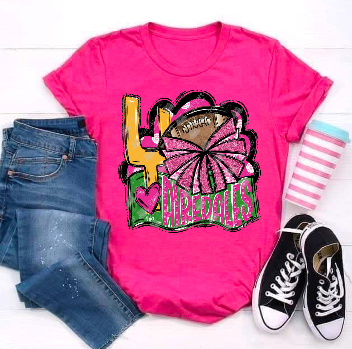Team Customizable Football/Cheer Pink Out Tee/Sweatshirt/Hoodie