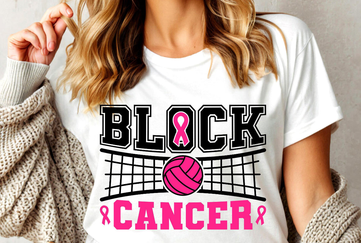Volleyball Block Cancer Pink Out Tee/Sweatshirt/Hoodie