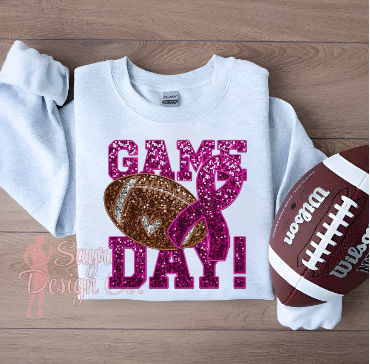 Faux Sequin Football Game Day-Youth Sayre Design Co.