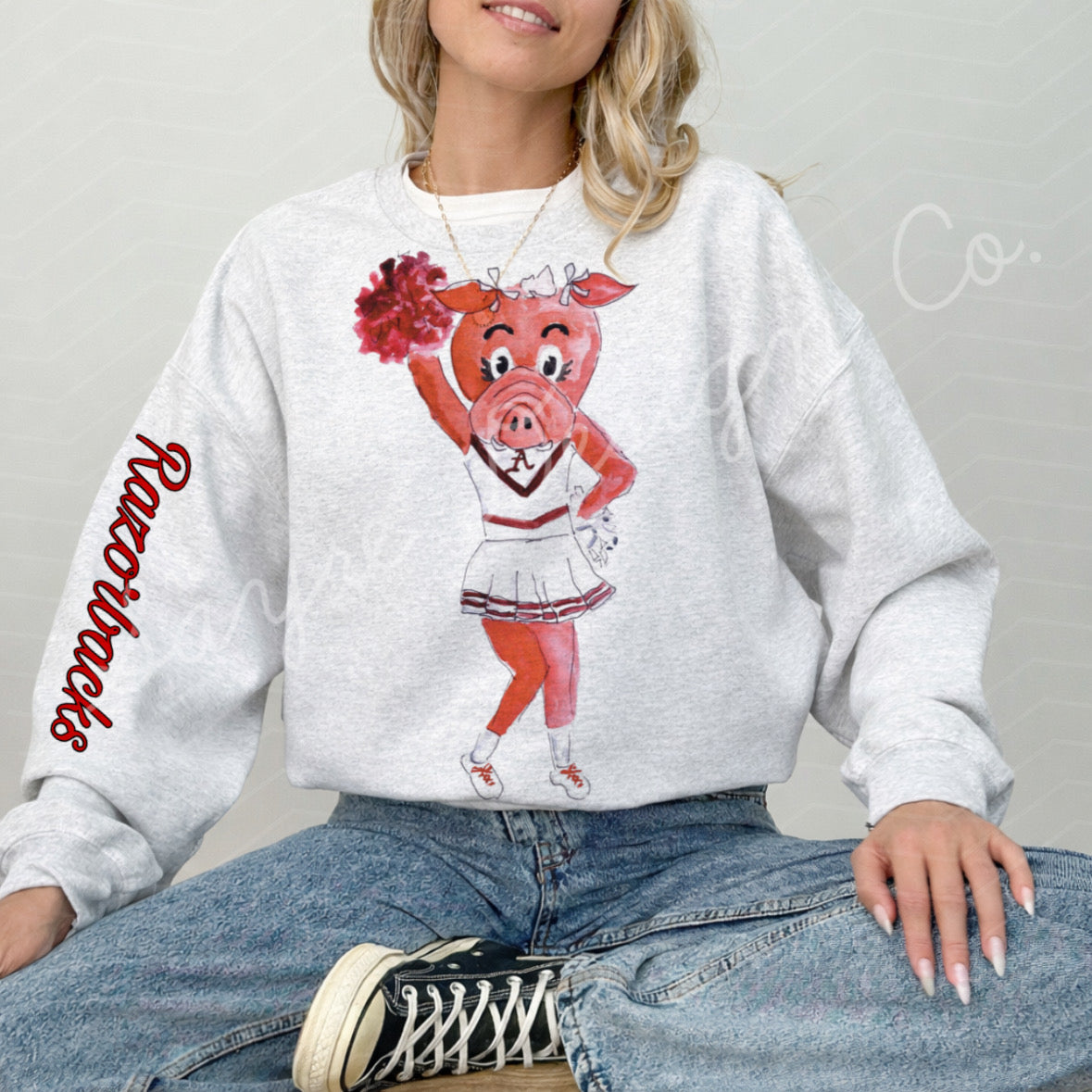 Arkansas Razorbacks Watercolor Cheer Shirt/Sweatshirt