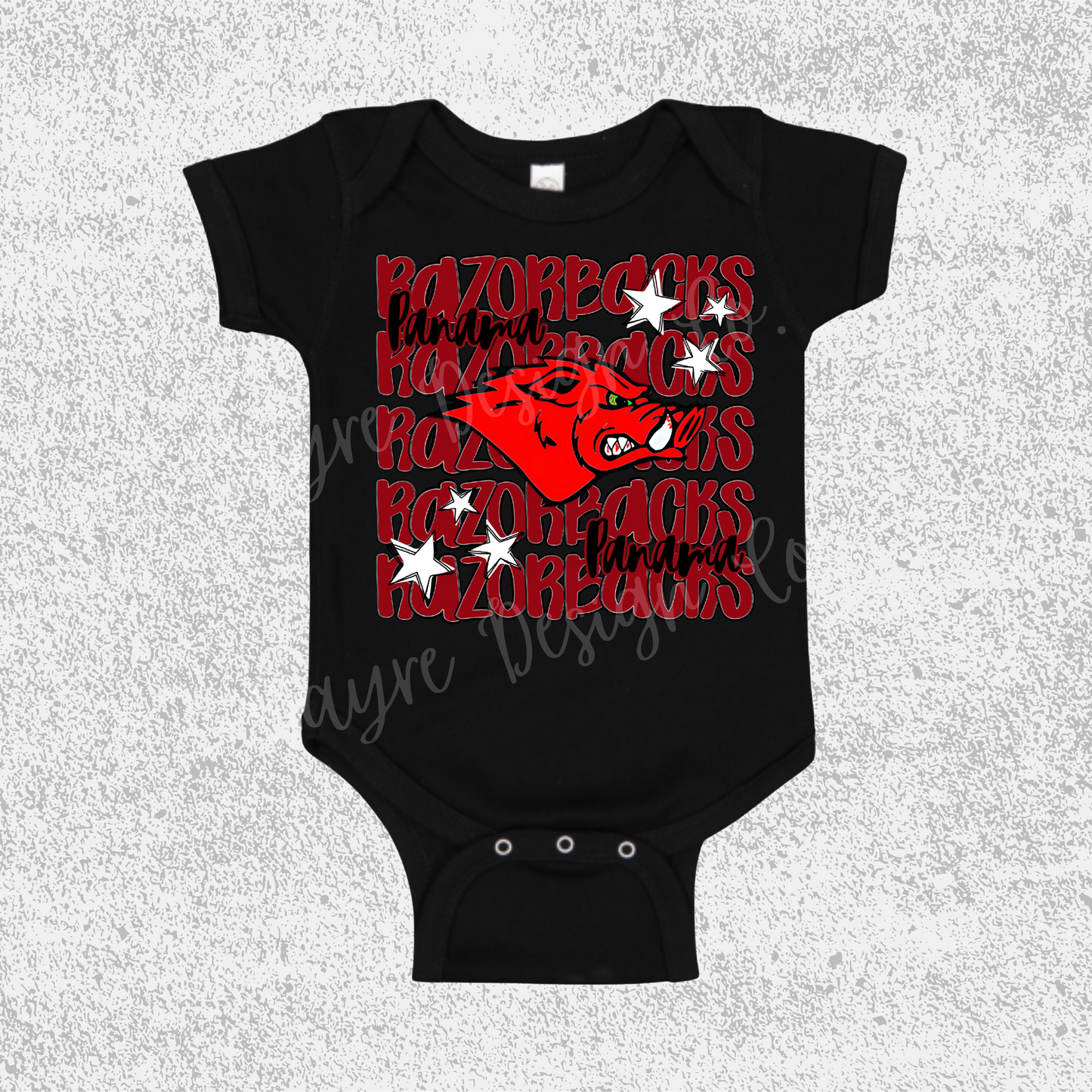 Panama Razorbacks Stacked Onesie