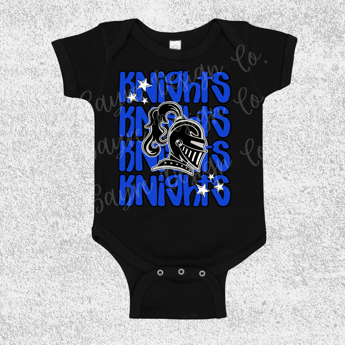 Van Buren King Knights Stacked Onesie