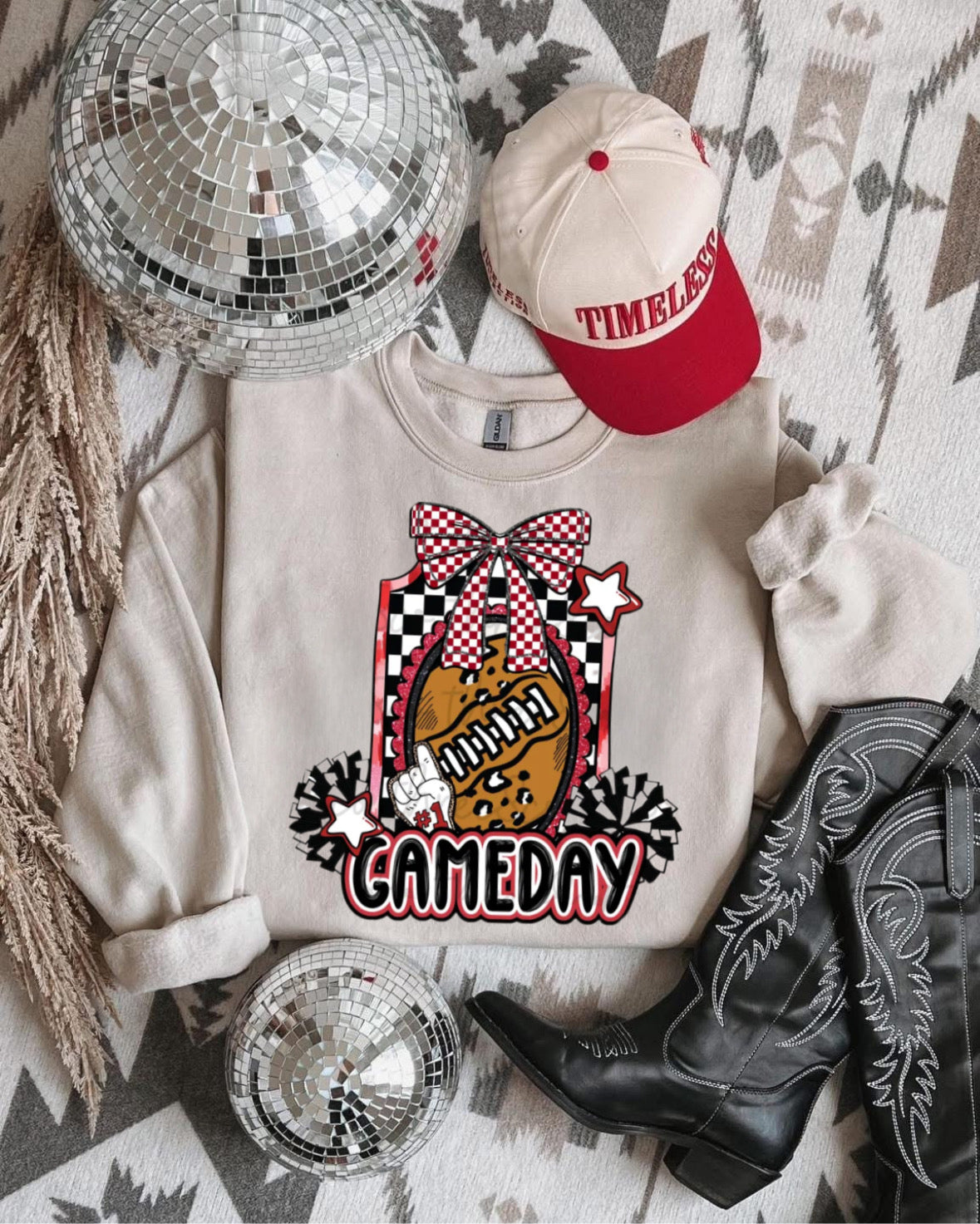 Customizable Color Game Day Block Coquette Shirt/Long Sleeve/Crewneck/Hoodie