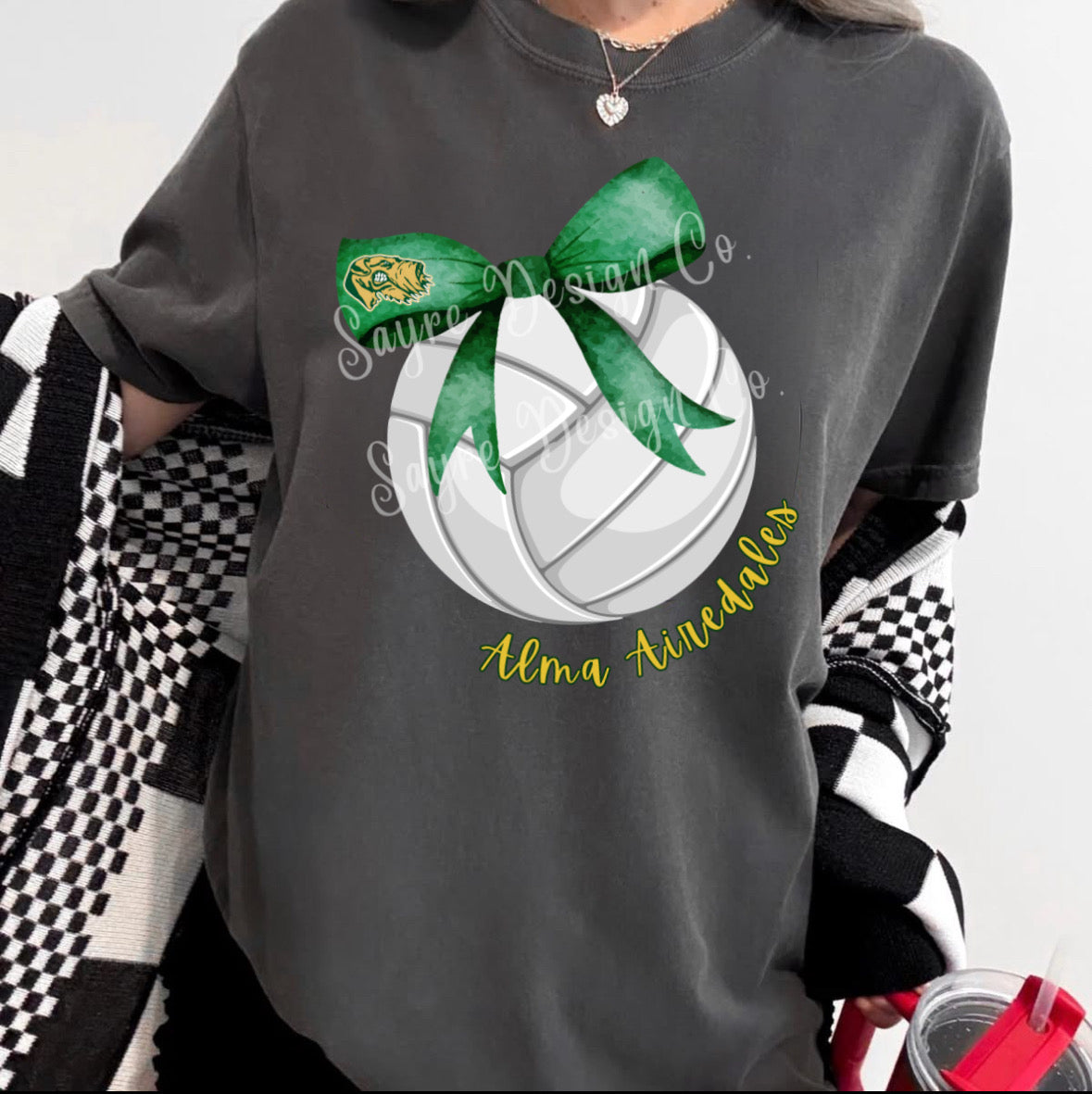 Alma Airedale Volleyball Coquette BowShirt/Long Sleeve/Crewneck/Hoodie