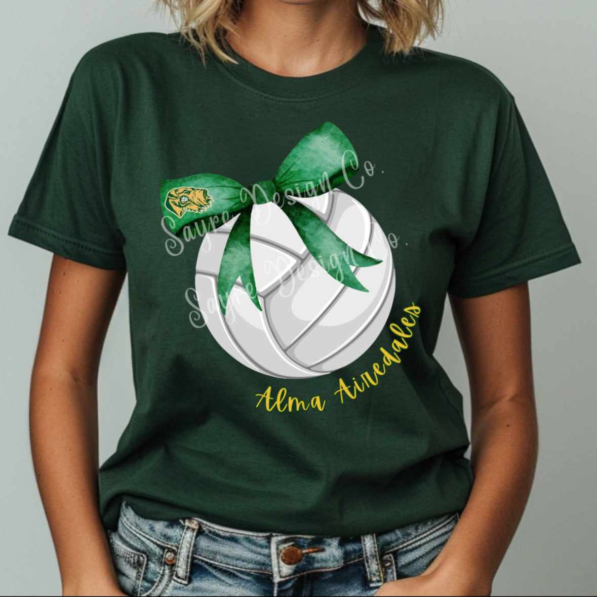 Customizable Volleyball Coquette Bow Shirt/Long Sleeve/Crewneck/Hoodie