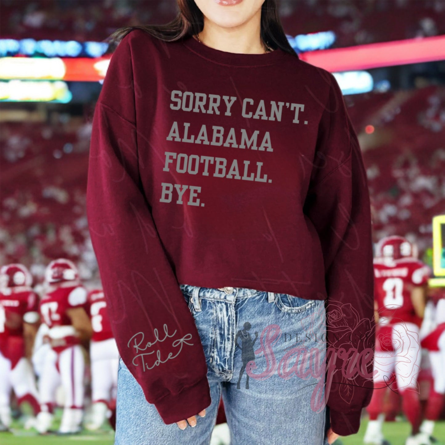Customizable College Can’t Team Football Bye Crewneck
